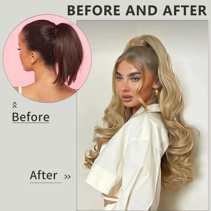 Extensions de queue de cheval longues et bouclées, pince à griffes ondulées, faux cheveux de queue de cheval pour femmes, faux queue de cheval synthétique naturelle