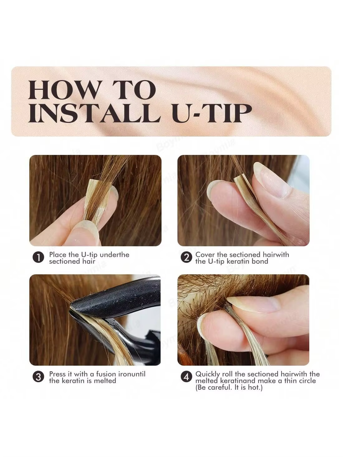 U Tip Extensions de cheveux