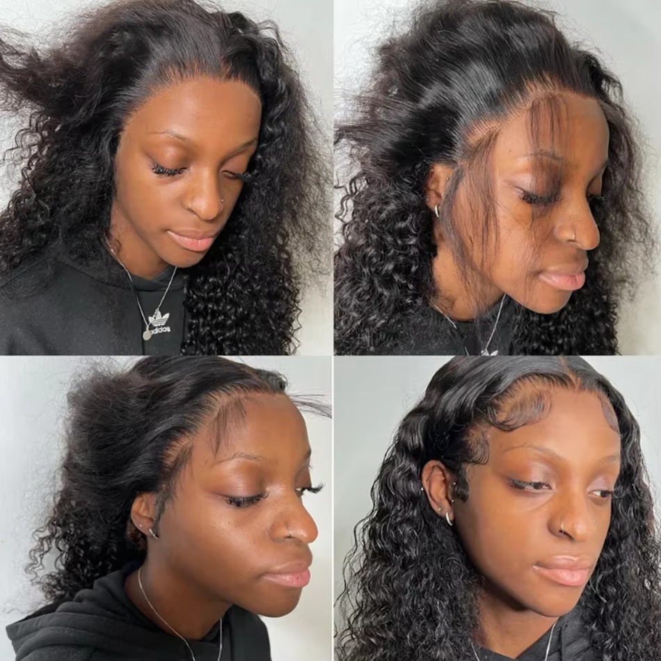 Perruque courte bob Water Wave en cheveux humains vierges brésiliens