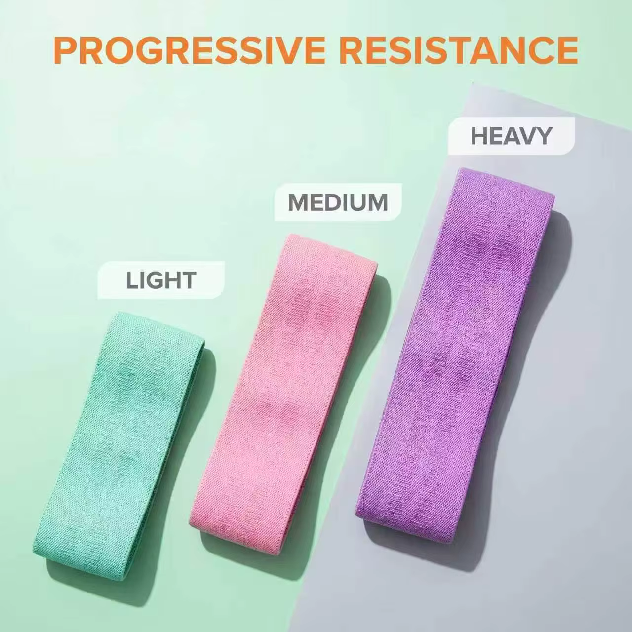 Bande de résistance 3 couleurs pour les fessiers – Accessoire de sport pour fitness, exercice, étirement, yoga, entraînement des hanches, squats, bandes circulaires, boucles, gym