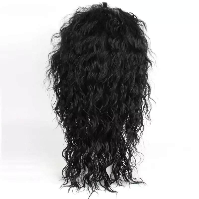Perruque noire mi-longue bouclée pour cosplay Michael Jackson