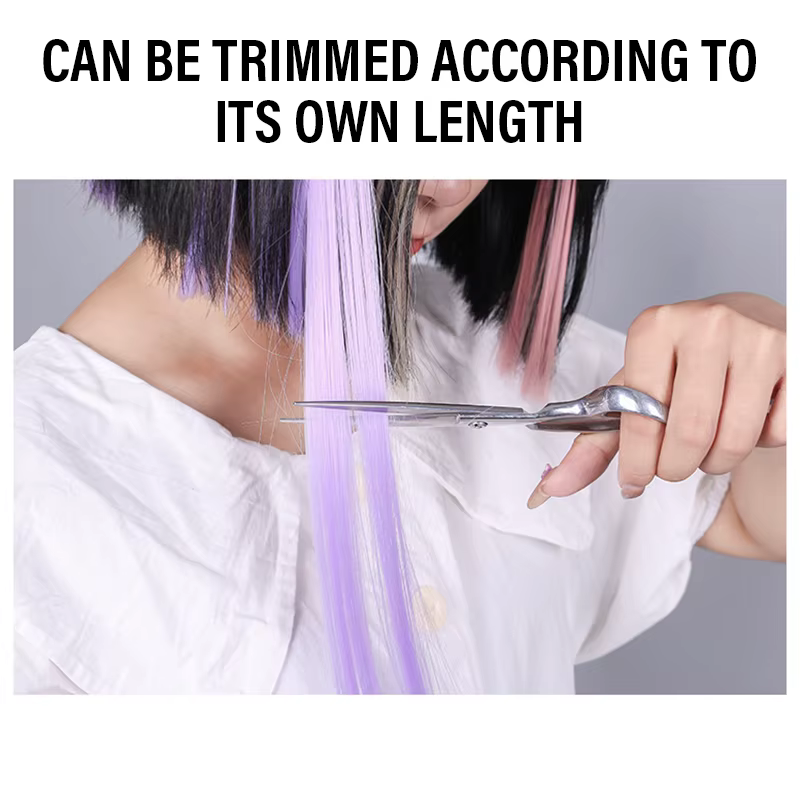 Extensions de cheveux colorées à clipser - Fibre mate haute température de 55 cm
