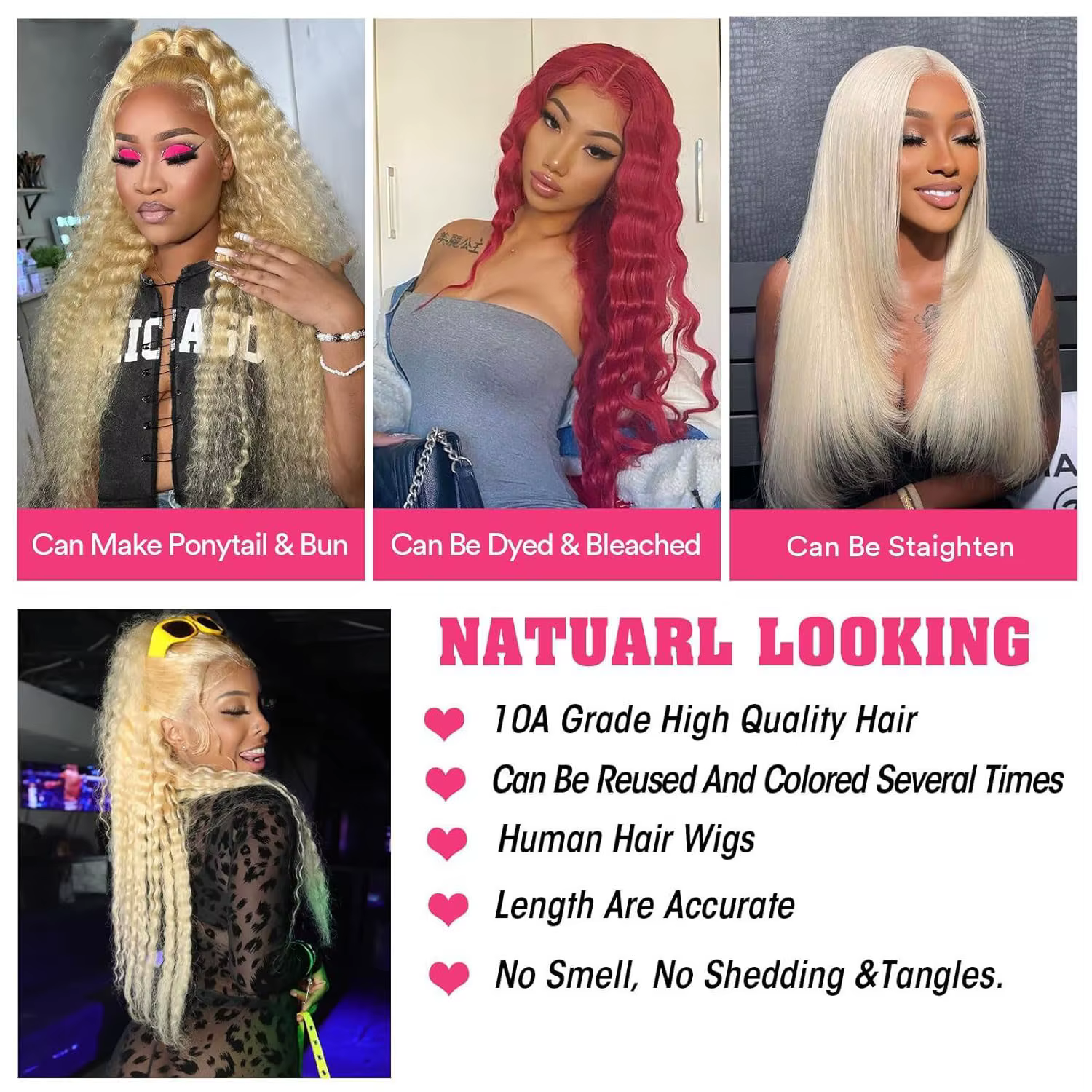 30 pouces 613 dentelle avant perruque cheveux humains Blonde