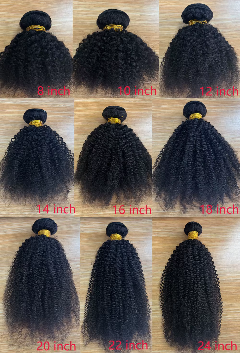 Afro crépus bouclés paquets brésiliens 1/3 Afro crépus cheveux humains paquets affaire 8-24 "Extensions de cheveux bouclés armure de cheveux humains pour les femmes