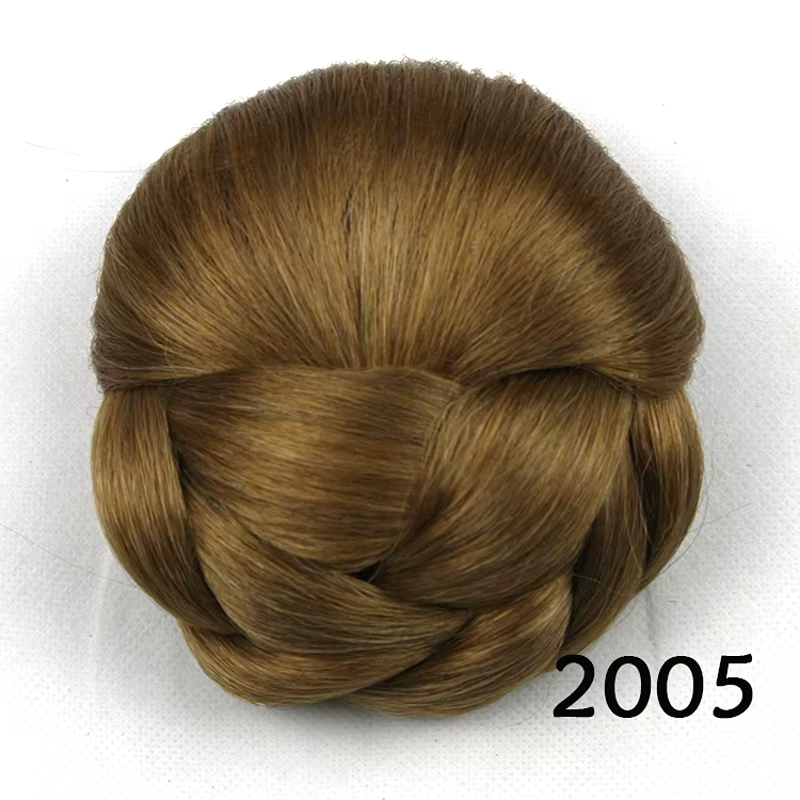 Extension de cheveux chignon pour femmes, postiche chignon noir/brun avec clip