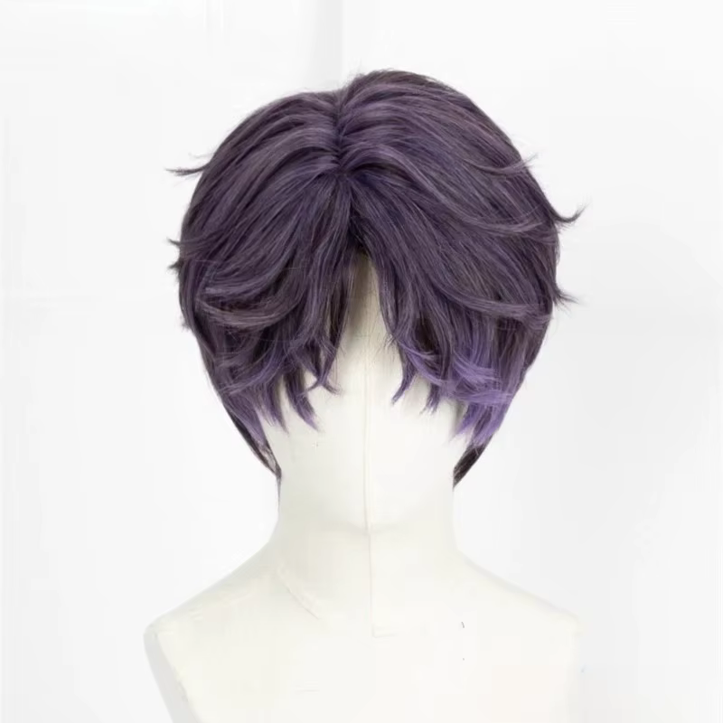 Rafayel perruque jeu amour et espace profond Cosplay Qiyu sirène artiste poissons synthétique violet cheveux jeu de rôle accessoires fête pour hommes