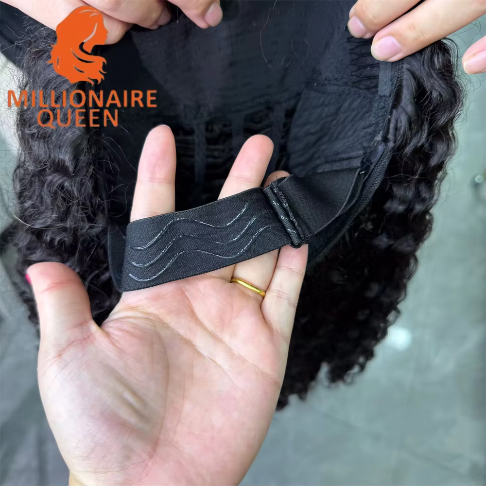 Millionaire Queen birman 3C4A bouclés invisibles demi perruques 100% cheveux humains