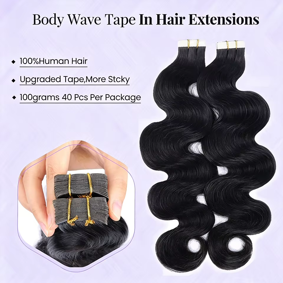 Extensions de cheveux à bandes adhésives