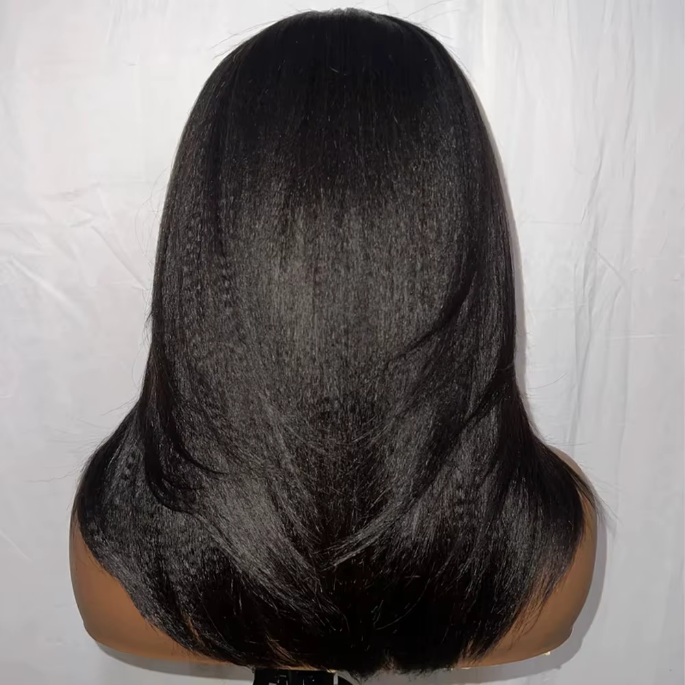 Perruques Yaki légères sans colle cheveux humains Wear And Go 7x5
