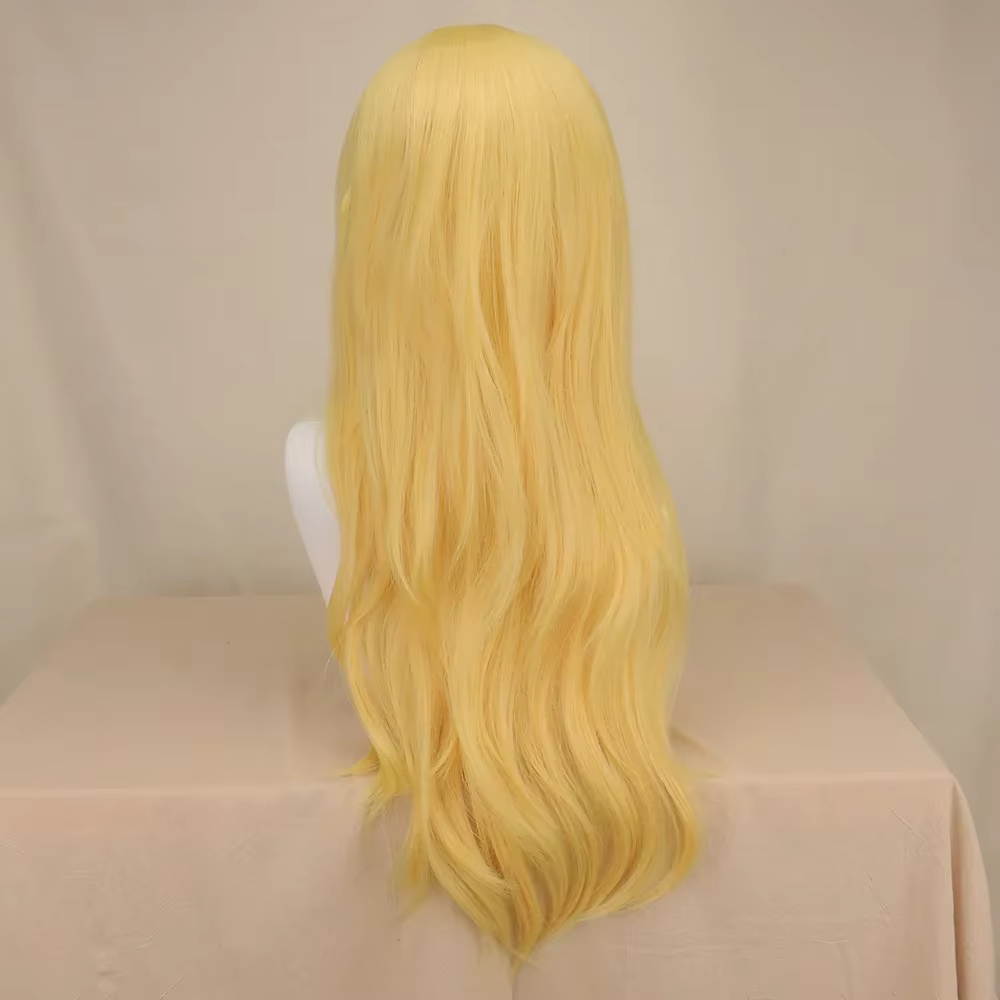 Perruque de princesse pêche de haute qualité pour filles et femmes