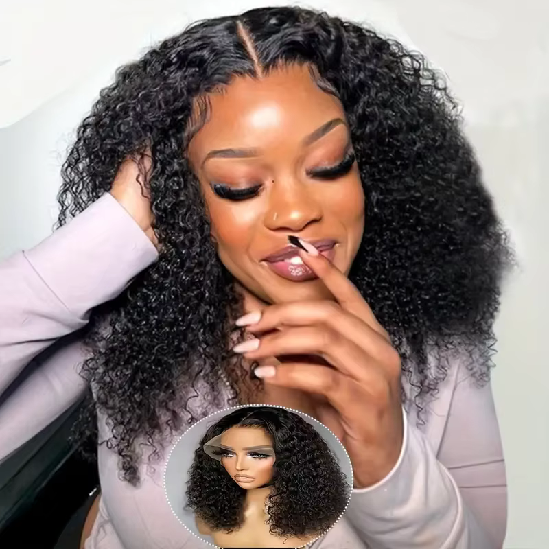 Perruques en cheveux humains bouclés crépus 16A