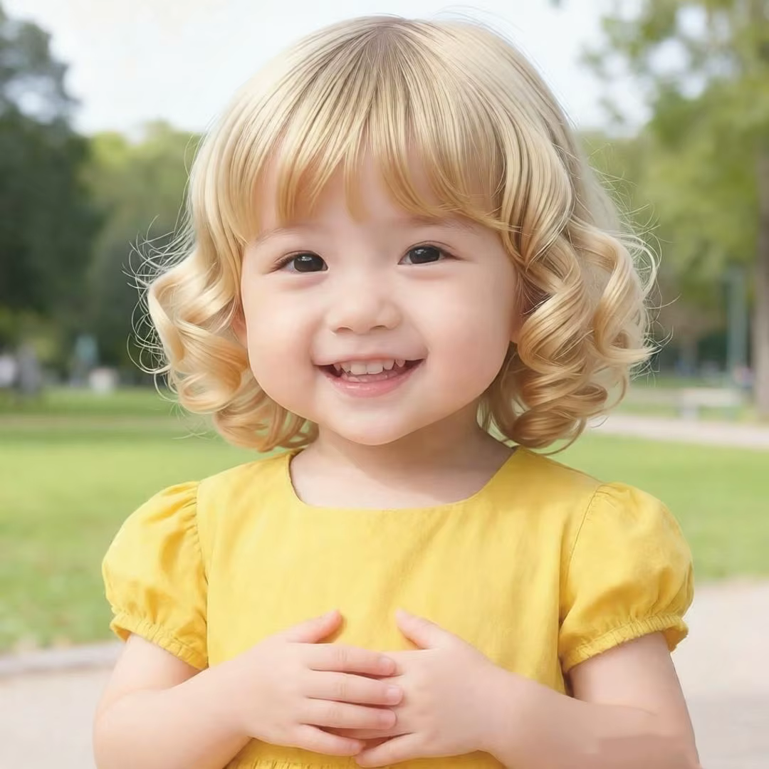 Perruque bouclée blonde pour bébé