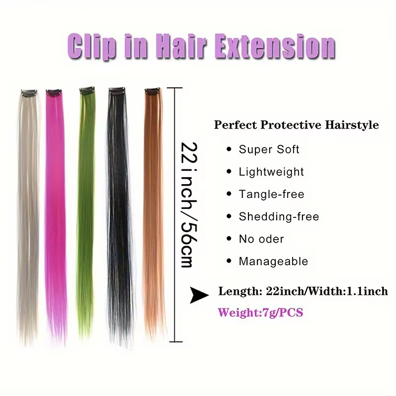 Extensions de cheveux à clipser pour femmes et enfants