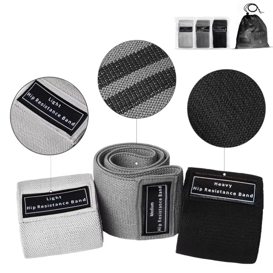 Bandes d'entraînement élastiques pour fessiers et cuisses, bandes de résistance en tissu pour butin de hanche, cercle de Squat, bandes de Fitness extensibles, boucles, équipement de gymnastique et de