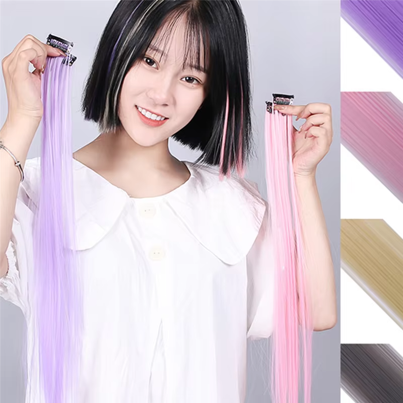 10PCS arc-en-ciel fille mettre en évidence Extension de cheveux épingle