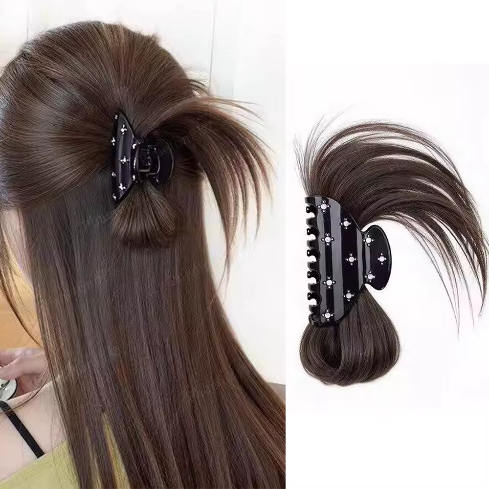 Chignon désordonné et volumineux à pince