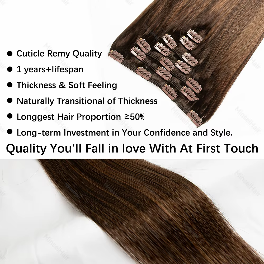 Extensions de cheveux naturels Remy à clipser