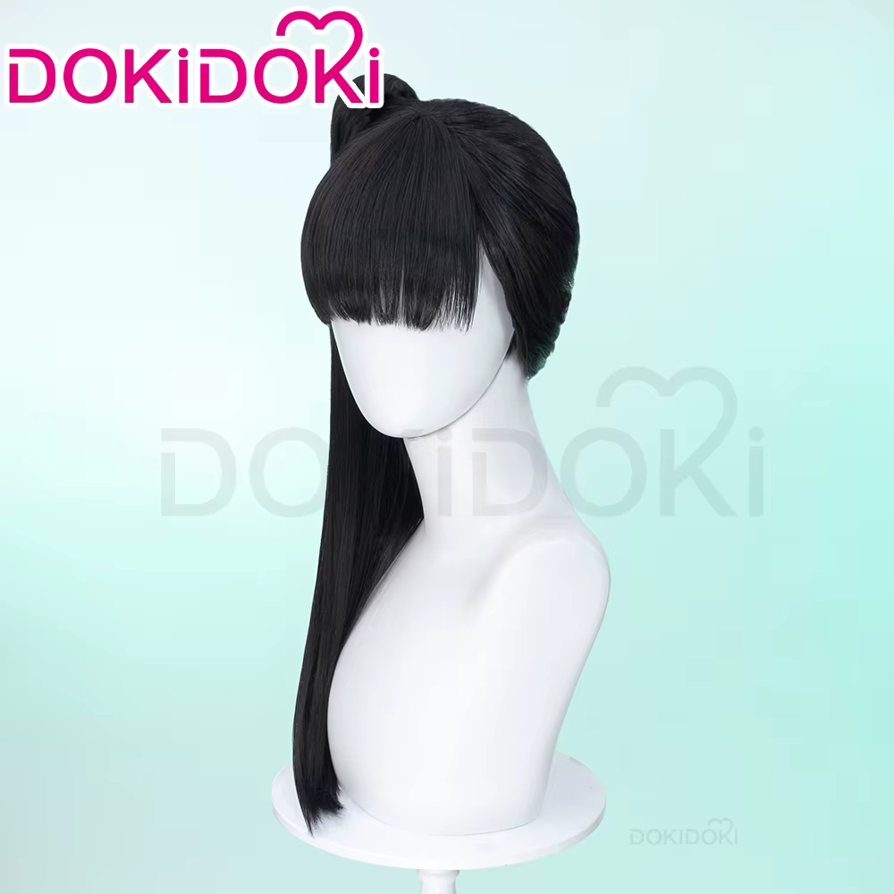 DokiDoki-Perruque cosplay noire pour femme