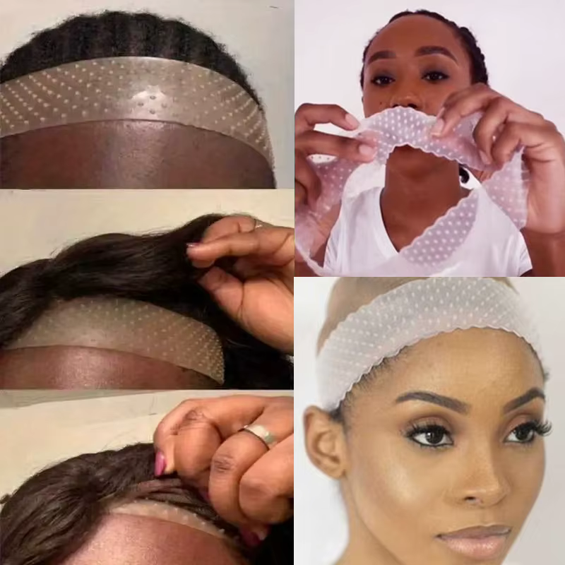 Bandeau de maintien de perruque en silicone élastique