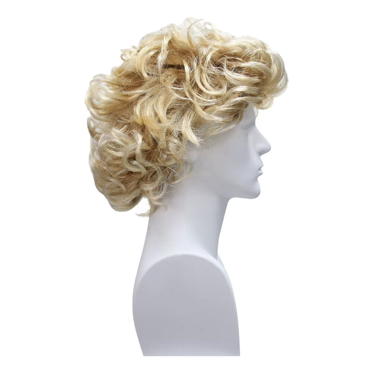 Perruque synthétique courte bouclée et désordonnée blonde
