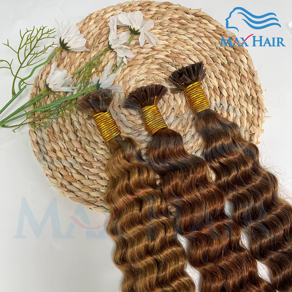 Extensions de cheveux humains à pointe en U en kératine