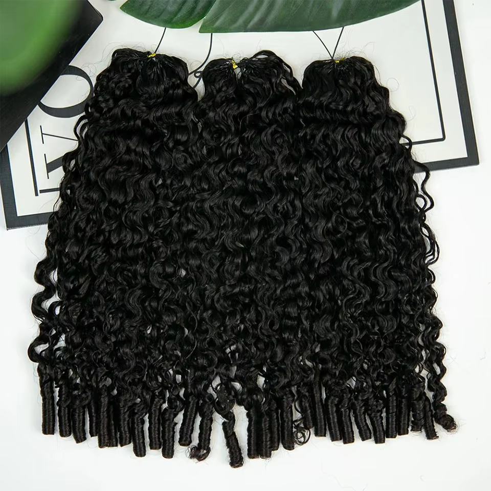 YMS 3C4A birman bouclés Invisible Crochet Extension de cheveux