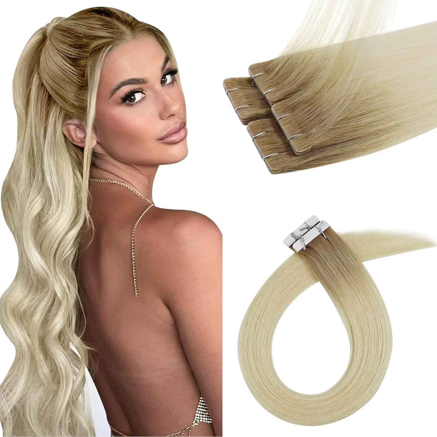 Injection Tape-in Extensions de cheveux 100%