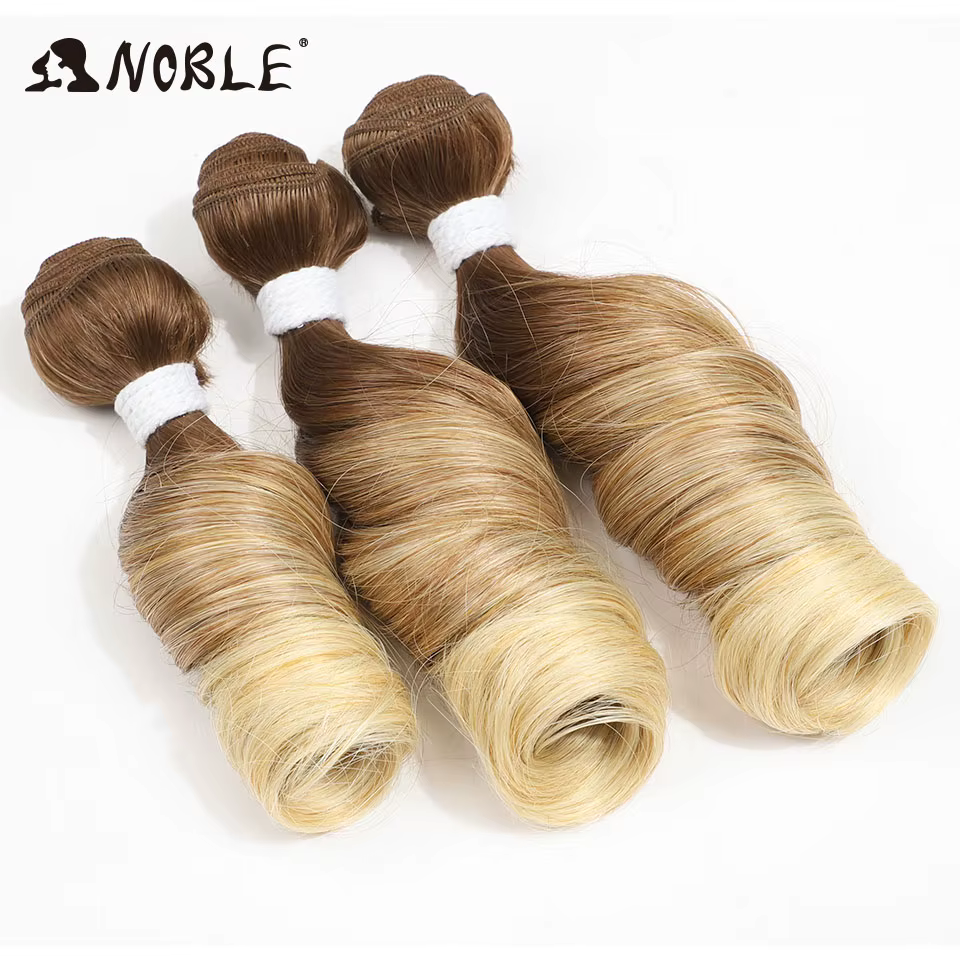 NOBLE Extensions de cheveux synthétiques en mèches de 10-12 pouces
