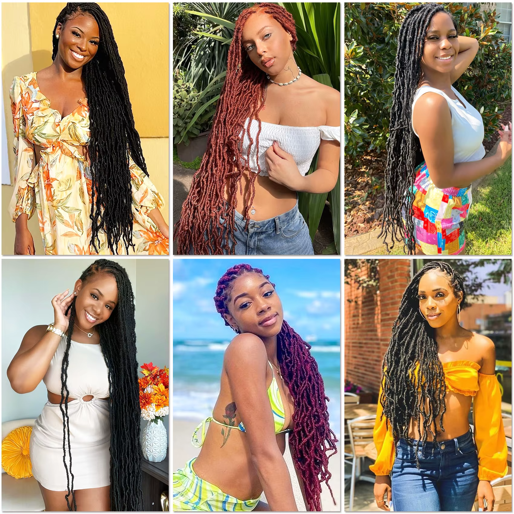 Karida 36 pouces Faux Locs Crochet Extensions de cheveux pour les femmes synthétiques doux