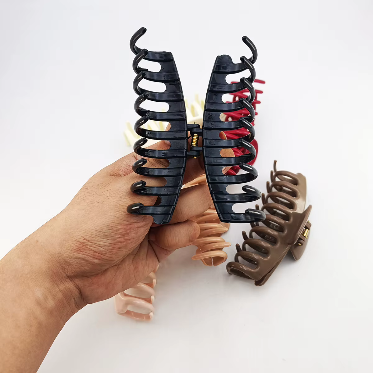 Sicone simplicité quille pince à cheveux pour femme couleur unie élégant requin