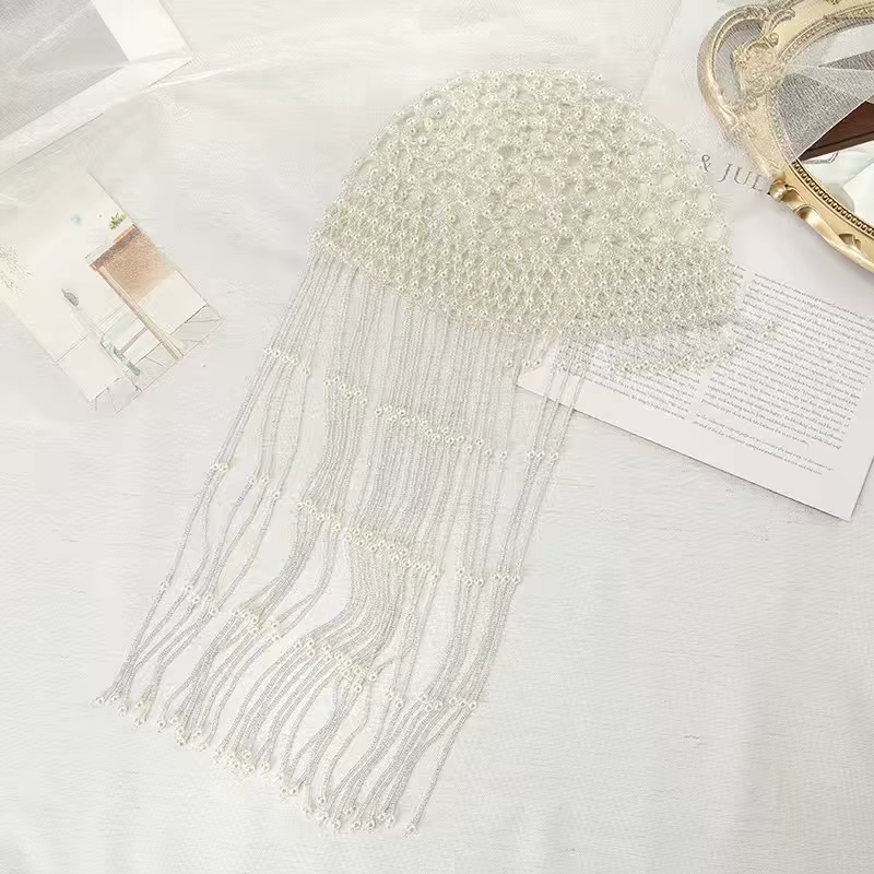 Casque clouté de perles pour dames-chaîne d'accessoires de cheveux de mode pour fête de danse et Banquet d'imitation