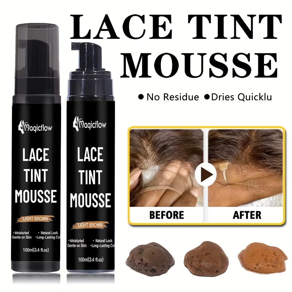 Kit de coiffure d'installation de perruque 6 pièces: Mousse de teinte de dentelle