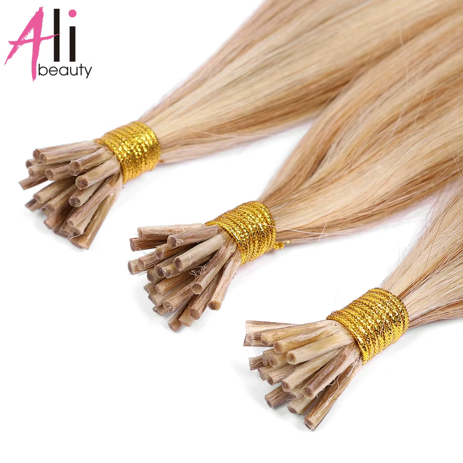 Droit I Tip Extensions de cheveux humains 100%