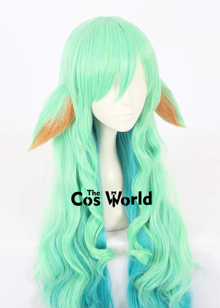 Star Guardian Soraka – perruques synthétiques ondulées de 110cm/43 pouces, perruques de Cosplay, cheveux synthétiques + bonnet de perruque