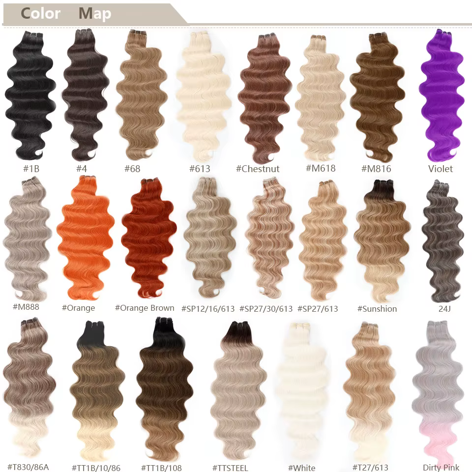 30 pouces 200 grammes surbrillance blonde 27/613 Ombre Brown 6 # Extension de cheveux synthétiques à haute température, Body Wave, Bio-Protain