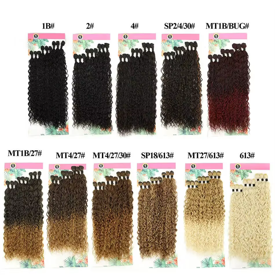 Extensions de cheveux synthétiques bouclés pour femmes, 9 pièces/ensemble, fibres capillaires longues résistantes à la chaleur, tissage pour femme