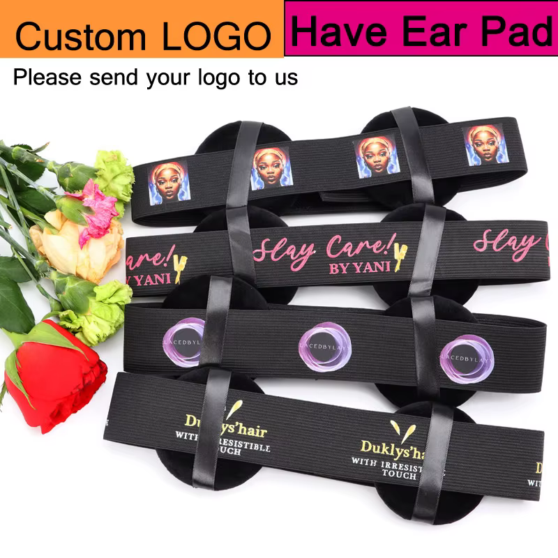 Bandes élastiques pour perruque avec Logo personnalisé