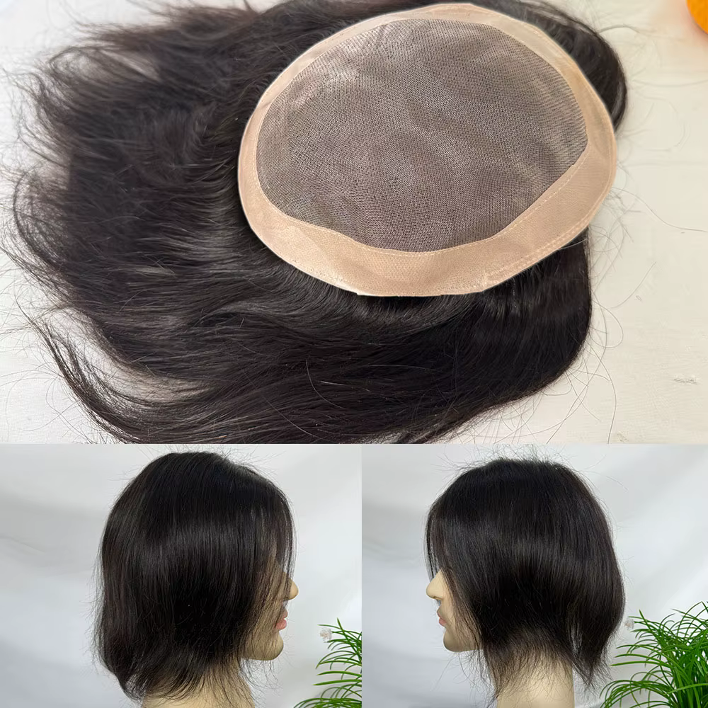 Perruque indienne en cheveux humains pour hommes