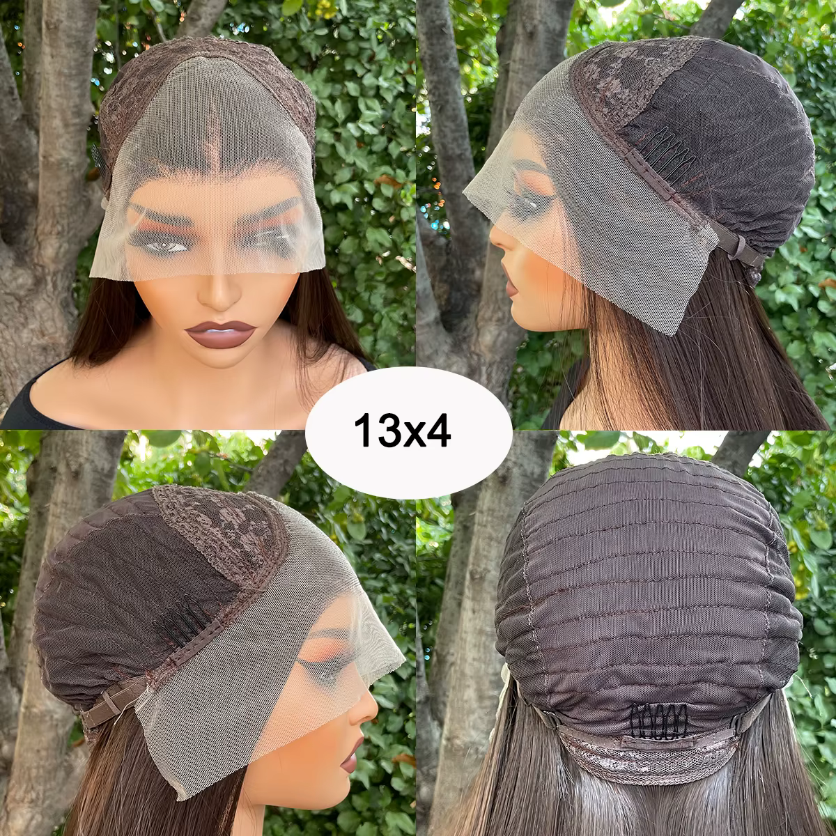 Perruque Lace Front Wig synthétique noire de jais 13x4