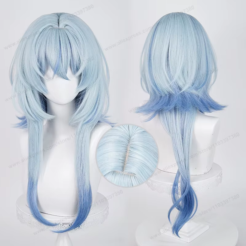 The Shorekeeper Cosplay perruque cheveux synthétiques 74 cm cheveux longs bleu dégradé femmes cheveux résistants à la chaleur perruques de haute qualité