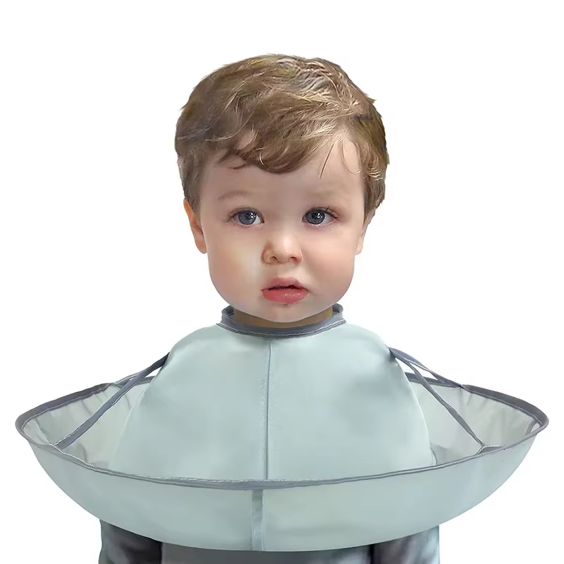 Cape de coupe de cheveux pour enfants, réutilisable, pour barbier, outils, capture de cheveux pliable pour usage domestique, tablier de coiffure, accessoires pour bébé
