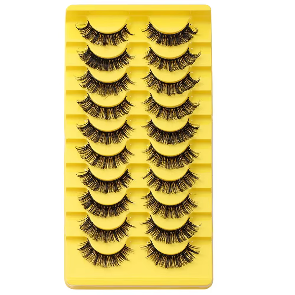 10 paires de cils bande de Volume russe