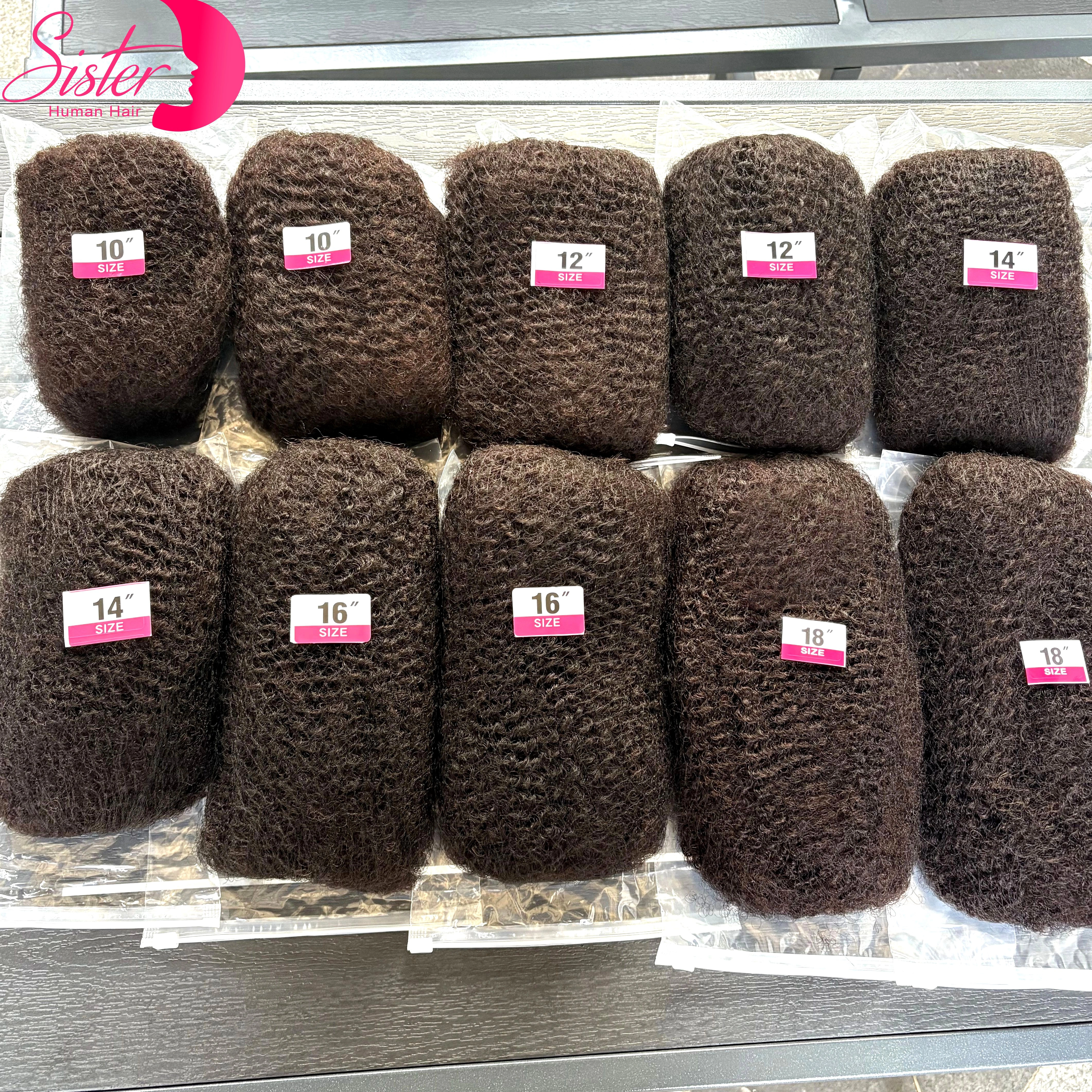 10-18 pouces 4C Afro crépus en vrac Extensions de cheveux humains sans trame 30 ou 50 g/paquet brésilien Remy