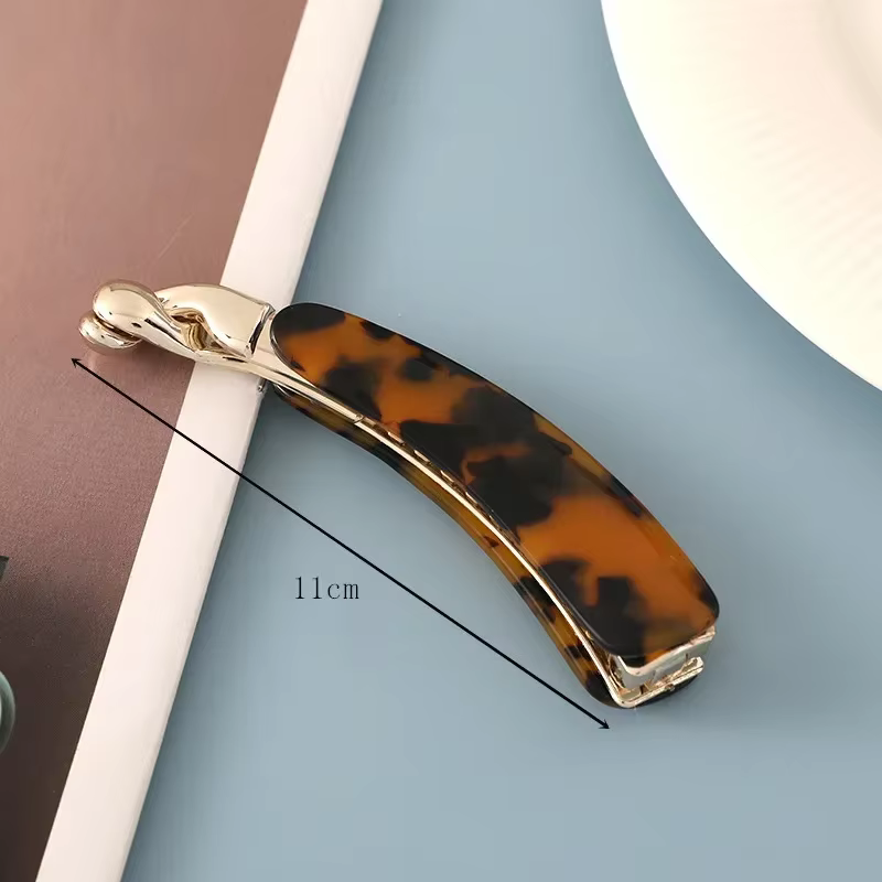 Pince à Cheveux Vintage Imprimé Léopard pour Femme et Fille