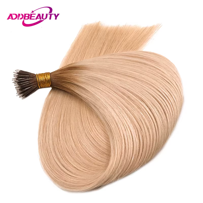 Extension de cheveux humains Nanoring droits Capsule de kératine de haute qualité Micro anneau Extensions