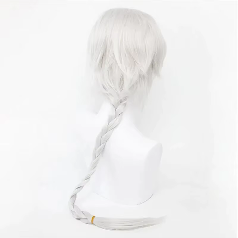 Anime Bungo Stray Dogs saison 4 haute qualité Nikolai Gogol Cosplay perruque longue tresse blanche résistant à la chaleur perruques synthétiques