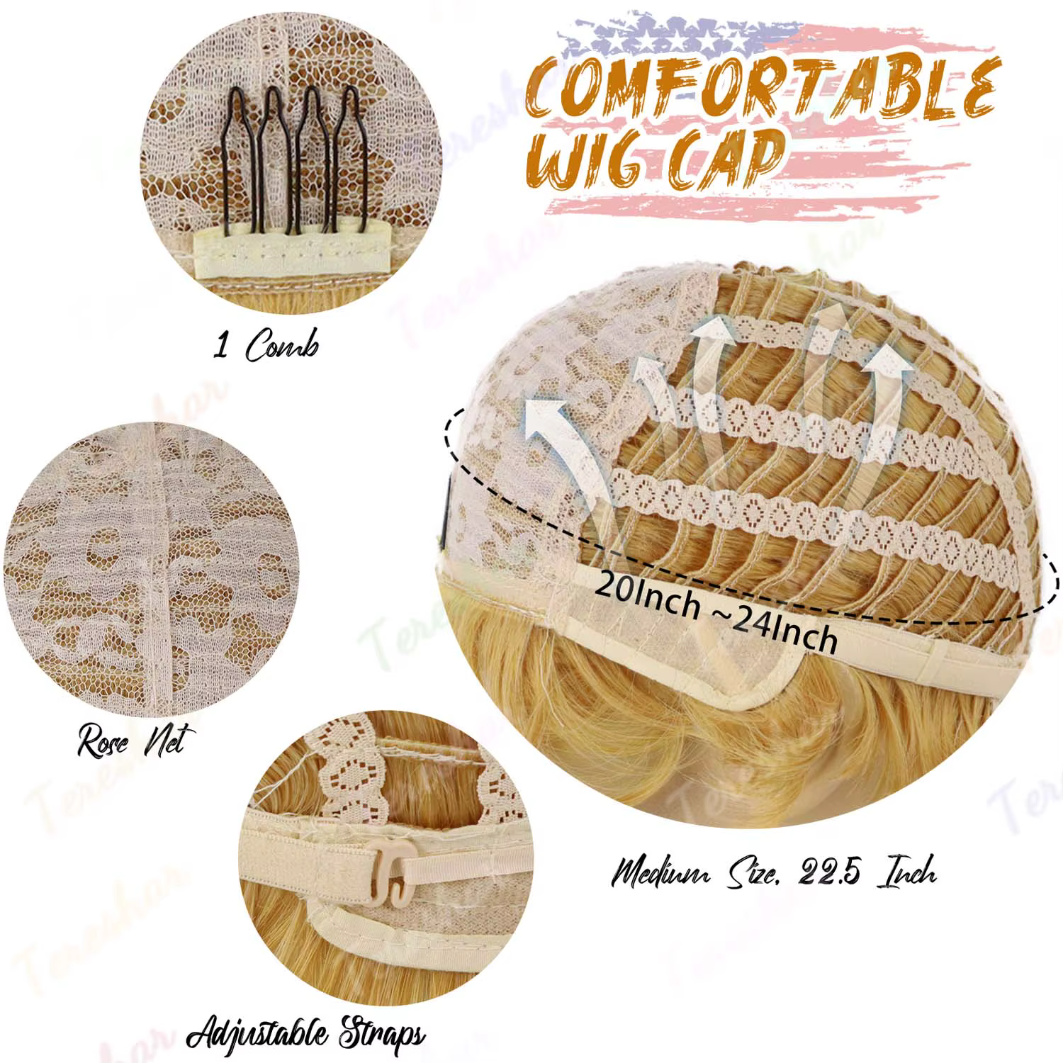 Perruque blonde synthétique pour costume pour hommes