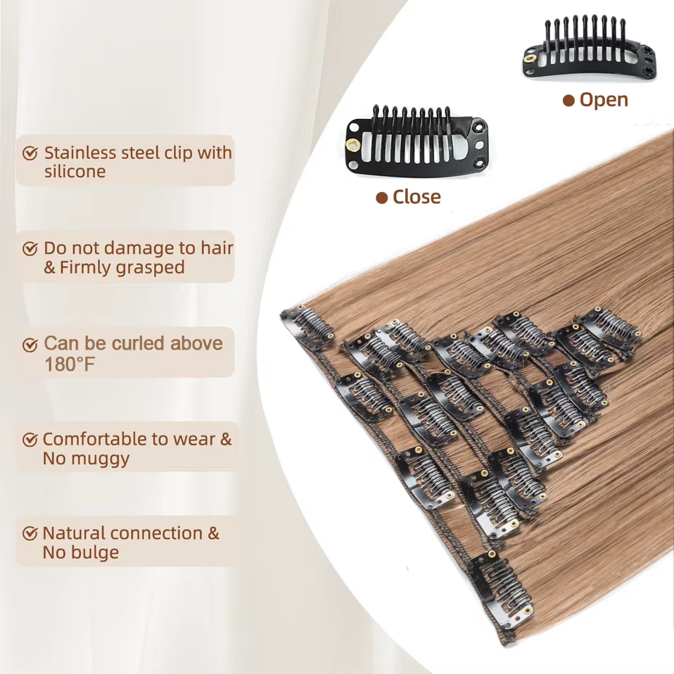 Extensions de cheveux synthétiques à clips