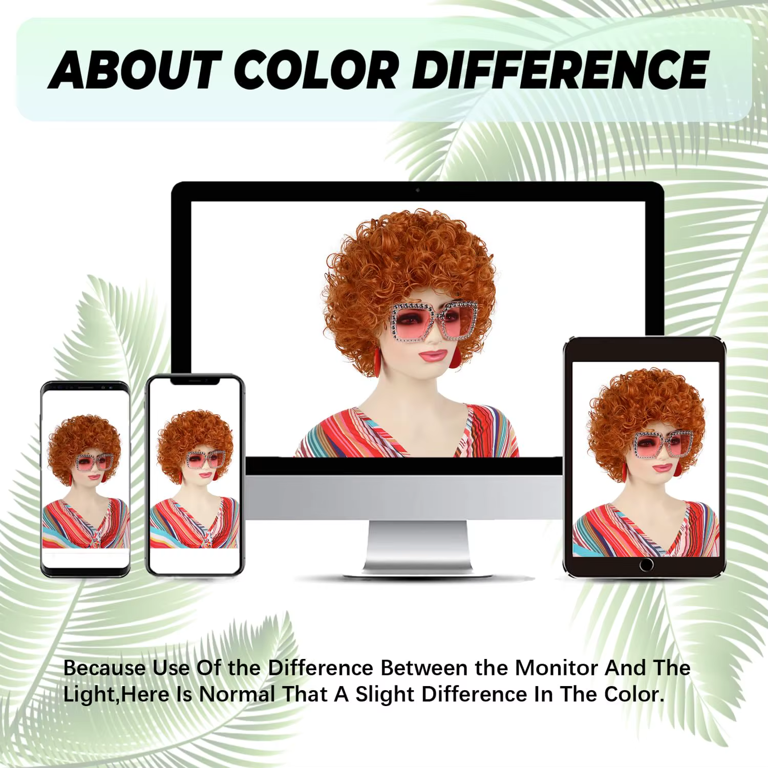 Perruque synthétique rouge orangé pour femme