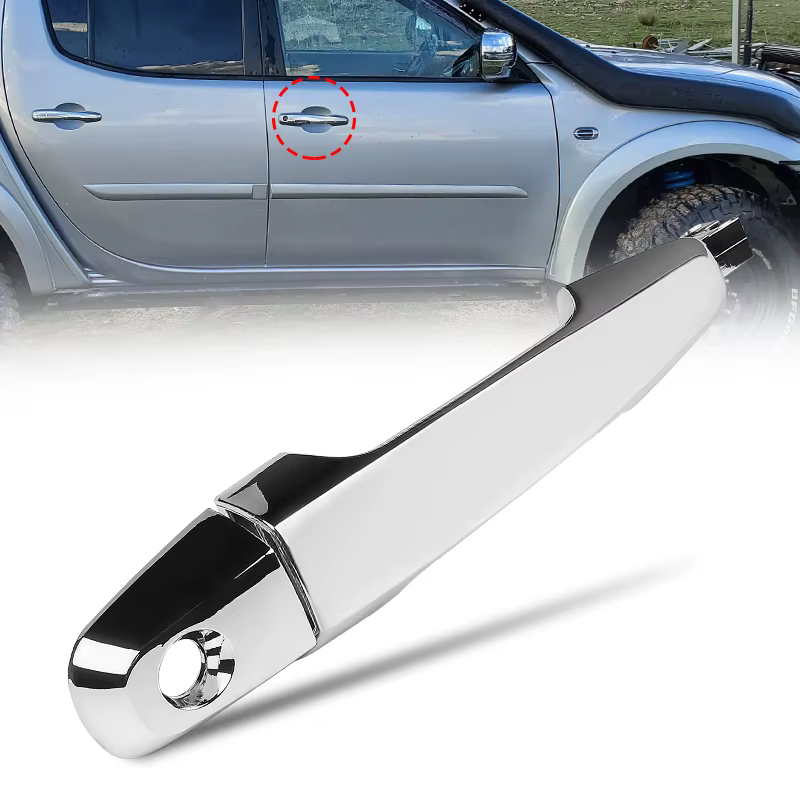 Poignée de porte extérieure avant droite chromée/noir, pour Mitsubishi Triton Ml Mn 2006 2007 2008 2009 2010 2011 2012 2013 2014 2015
